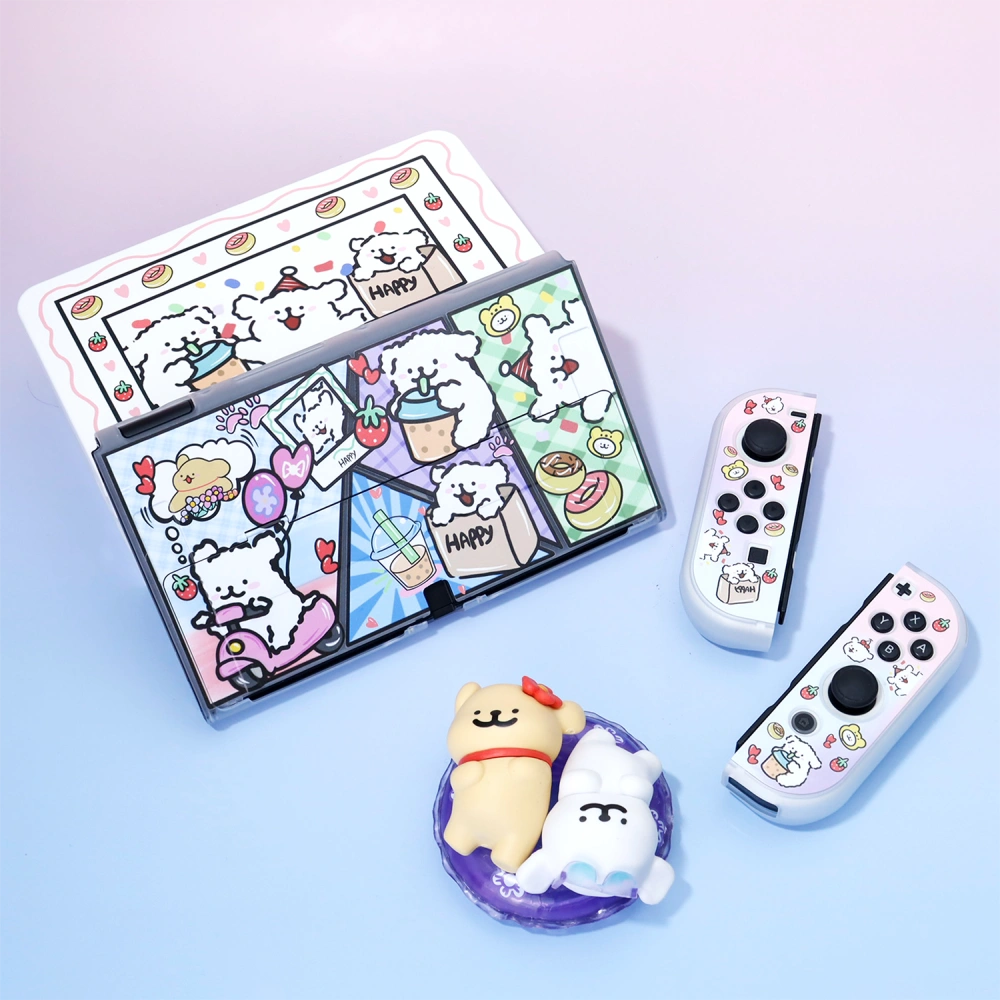 Gradient Line Puppy Protective Case for Nintendo Switch OLED