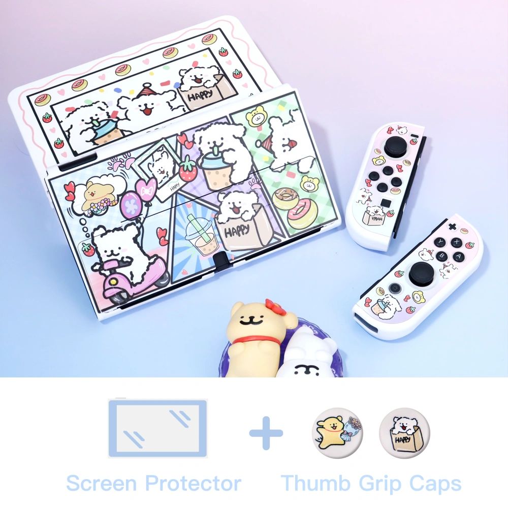 Gradient Line Puppy Protective Case for Nintendo Switch OLED