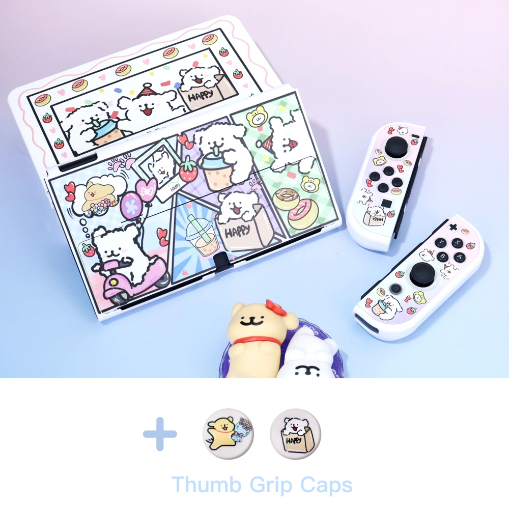 Gradient Line Puppy Protective Case for Nintendo Switch OLED