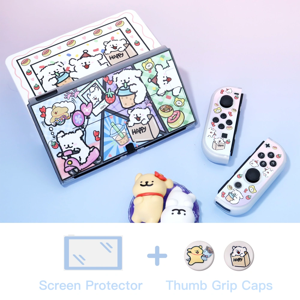 Gradient Line Puppy Protective Case for Nintendo Switch OLED