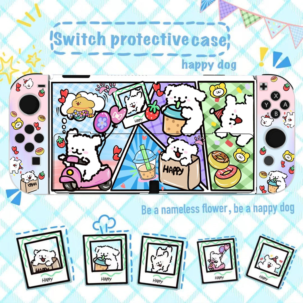 Gradient Line Puppy Protective Case for Nintendo Switch OLED
