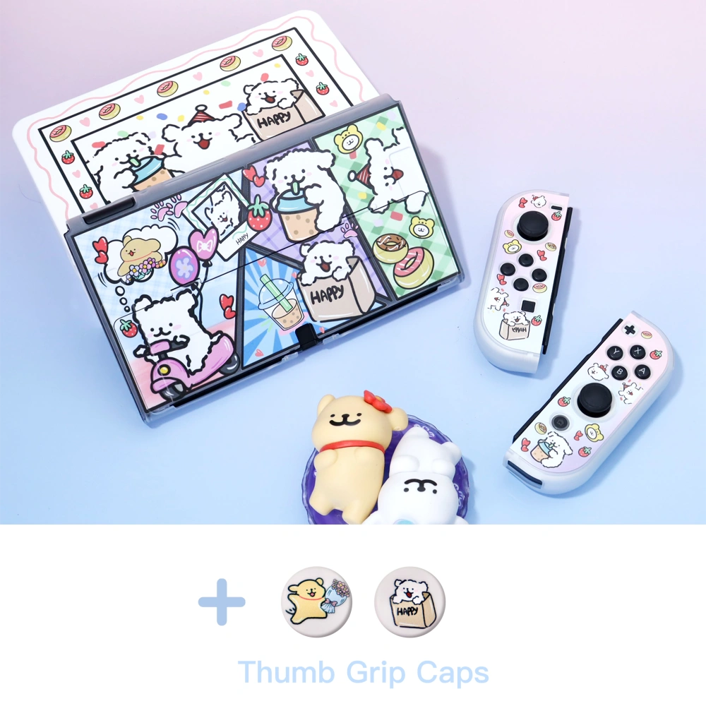 Gradient Line Puppy Protective Case for Nintendo Switch OLED