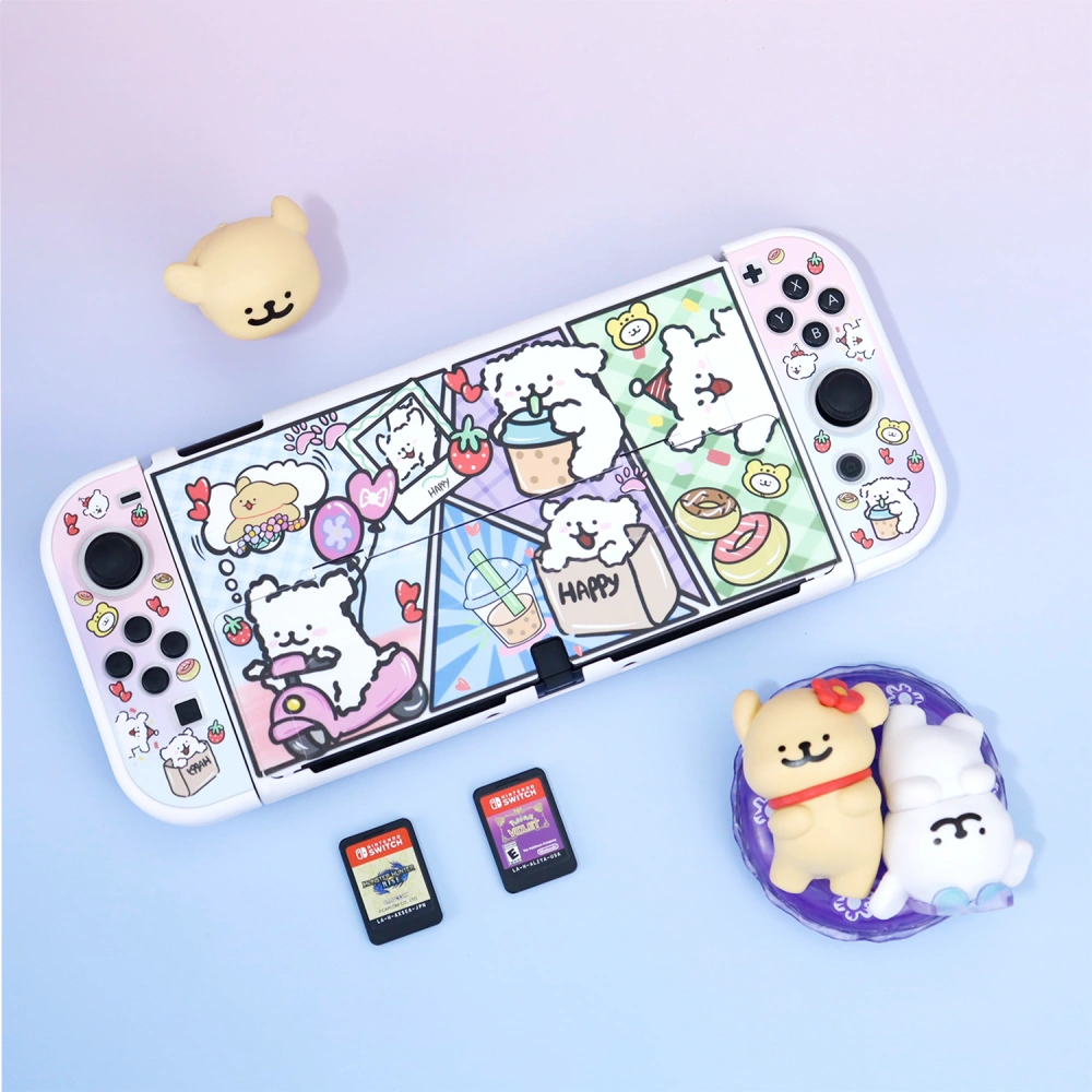 Gradient Line Puppy Protective Case for Nintendo Switch OLED