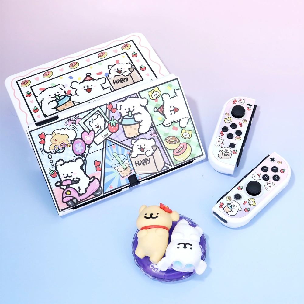 Gradient Line Puppy Protective Case for Nintendo Switch OLED