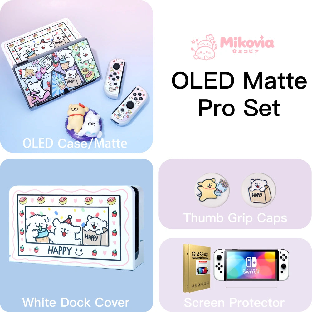 Gradient Line Puppy Protective Case for Nintendo Switch OLED