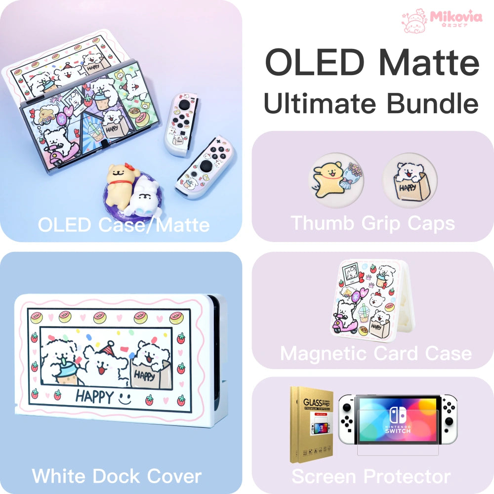 Gradient Line Puppy Protective Case for Nintendo Switch OLED