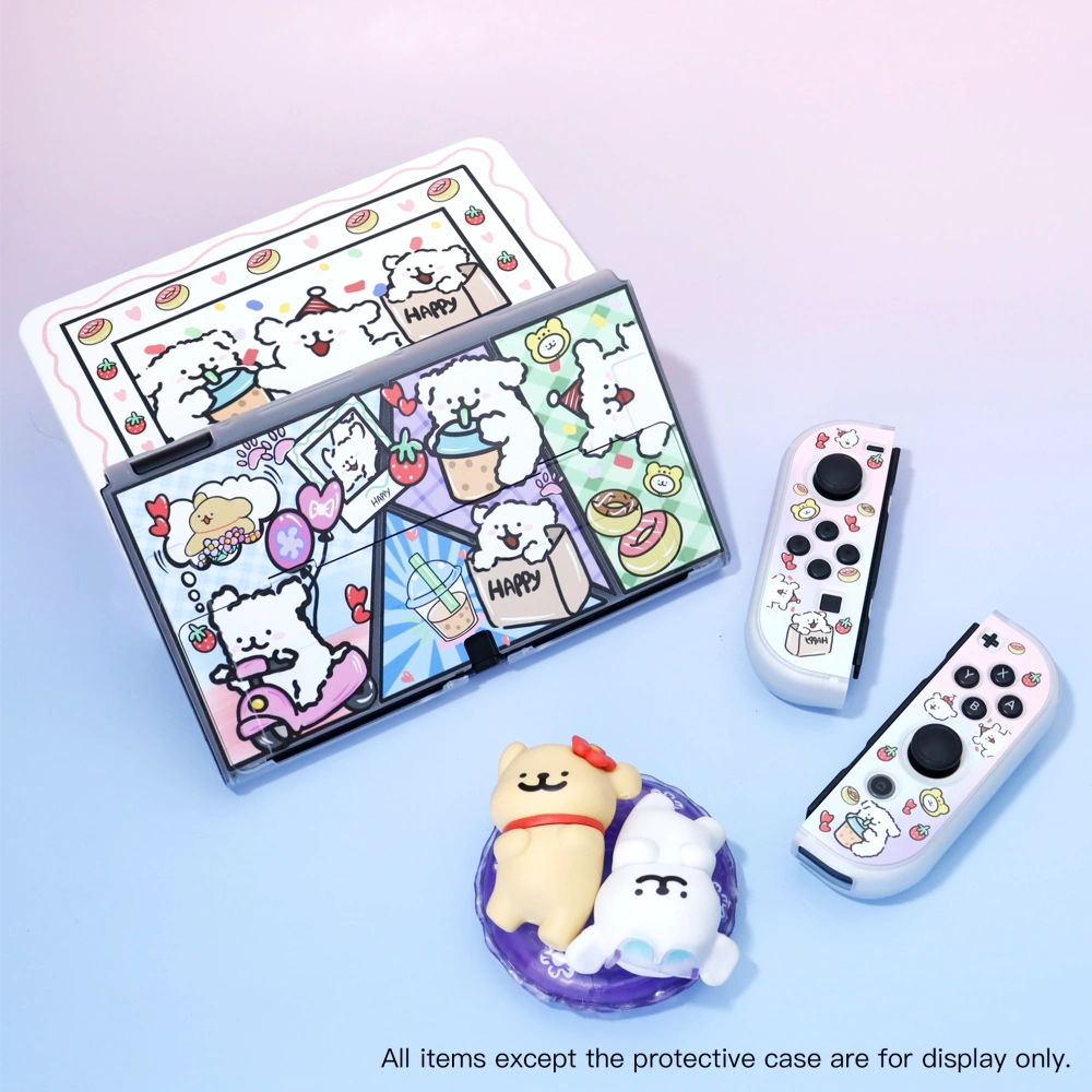 Gradient Line Puppy Protective Case for Nintendo Switch OLED