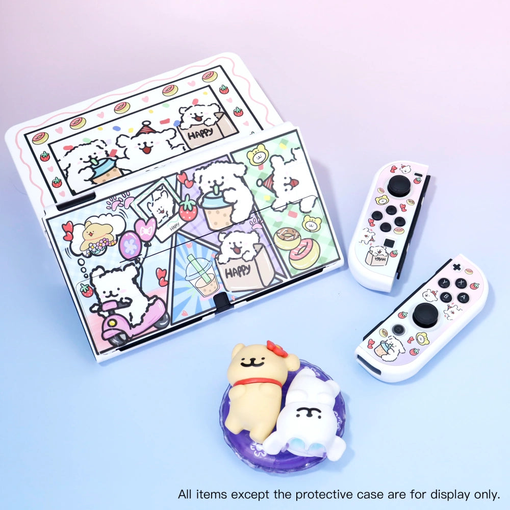 Gradient Line Puppy Protective Case for Nintendo Switch OLED