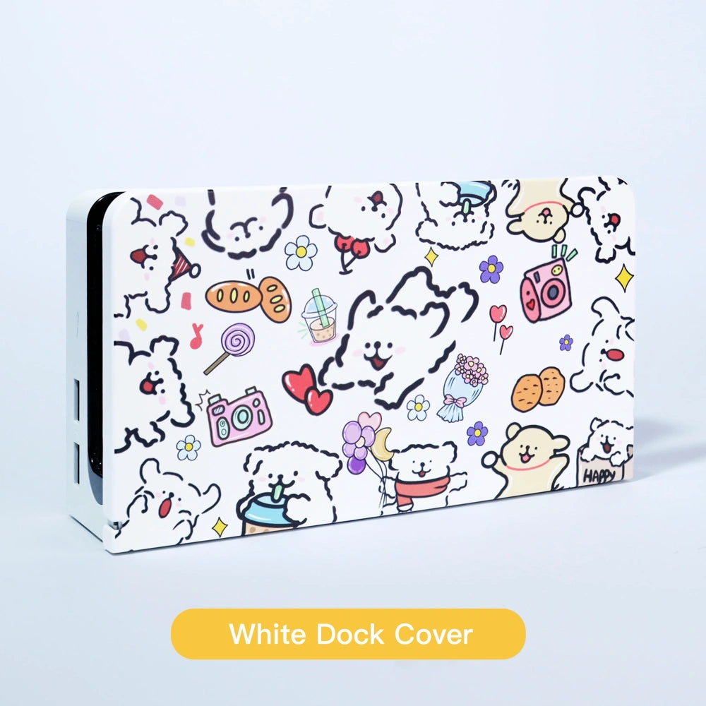 Line Puppy Dock Cover for Nintendo Switch OLED